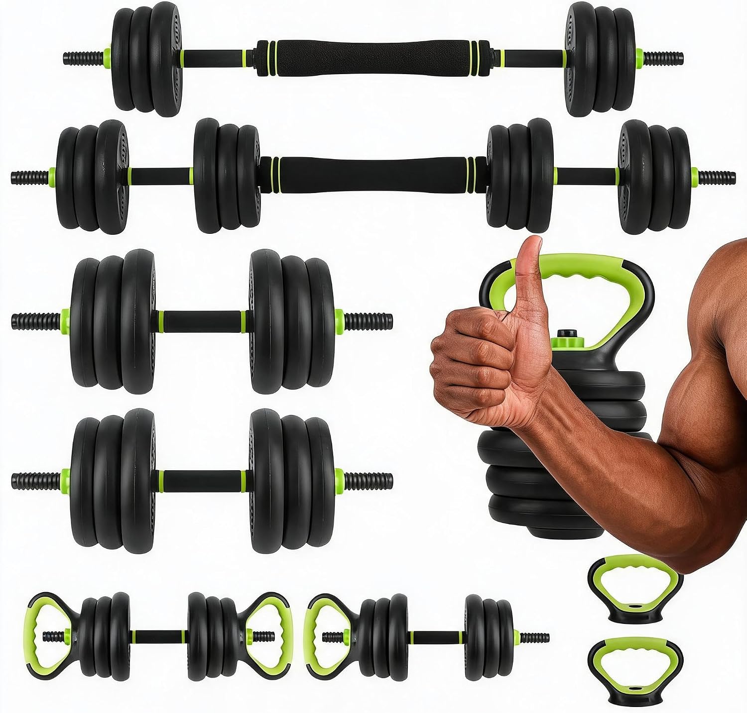 Home Gym Furniture - 4'ü 1 Arada Ayarlanabilir Dambıl Seti,