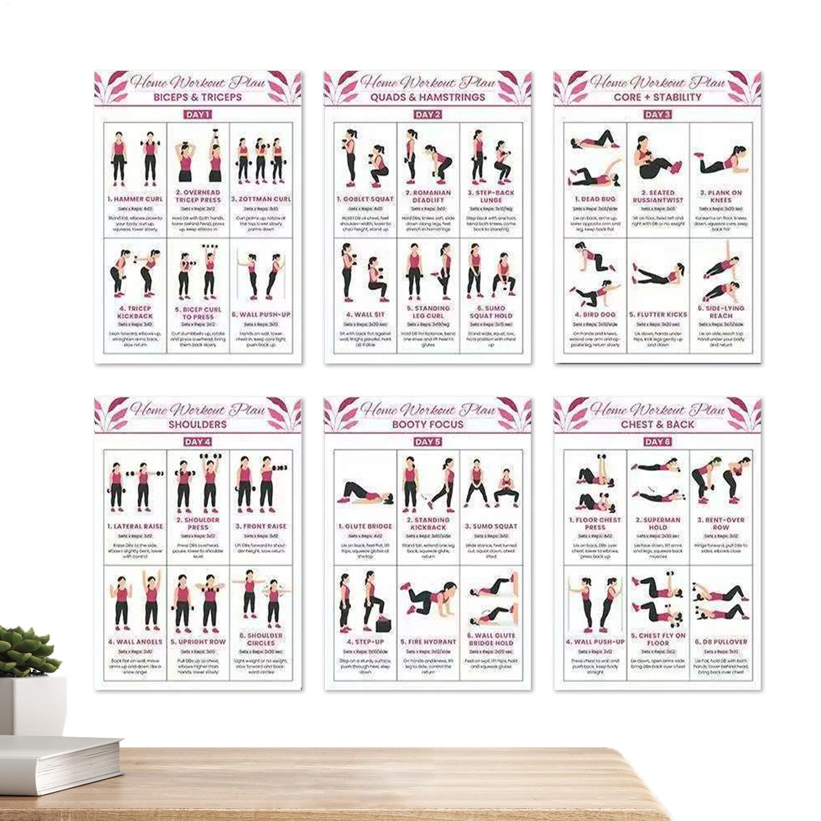 Home Gym Guide - Egzersiz Posteri 6 Parça Tam Vücut